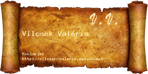 Vilcsek Valéria névjegykártya