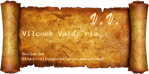 Vilcsek Valéria névjegykártya